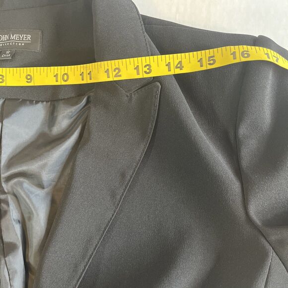 John Meyer Collection Womens 12 Blazer Black Long Sleeve One Button Lined Jacket - Picture 12 of 14